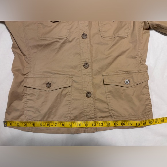St. John’s Bay, stretch khaki 4 pocket utility jacket, L - Picture 5 of 10